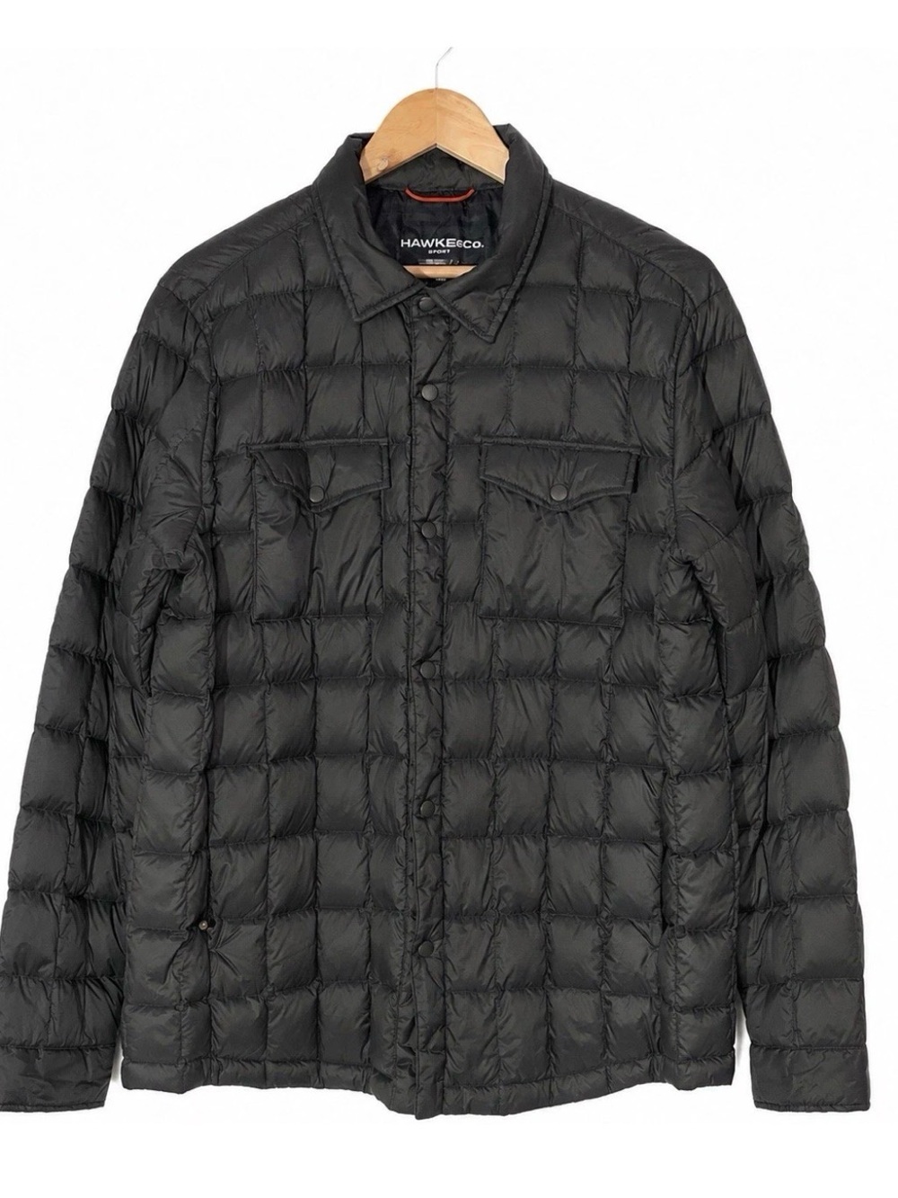 Hawke & Co Sport Men's L Dark Olive/ Black Down Quilted Lightweight Puffer